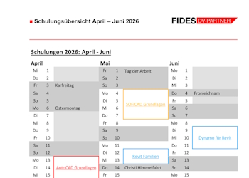 Schulungstermine April – Juni 2026
