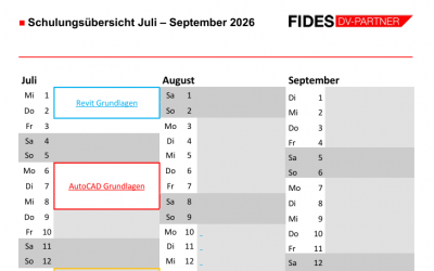 Schulungstermine Juli – September 2026